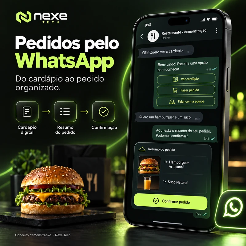 Conceito demonstrativo: Pedidos pelo WhatsApp